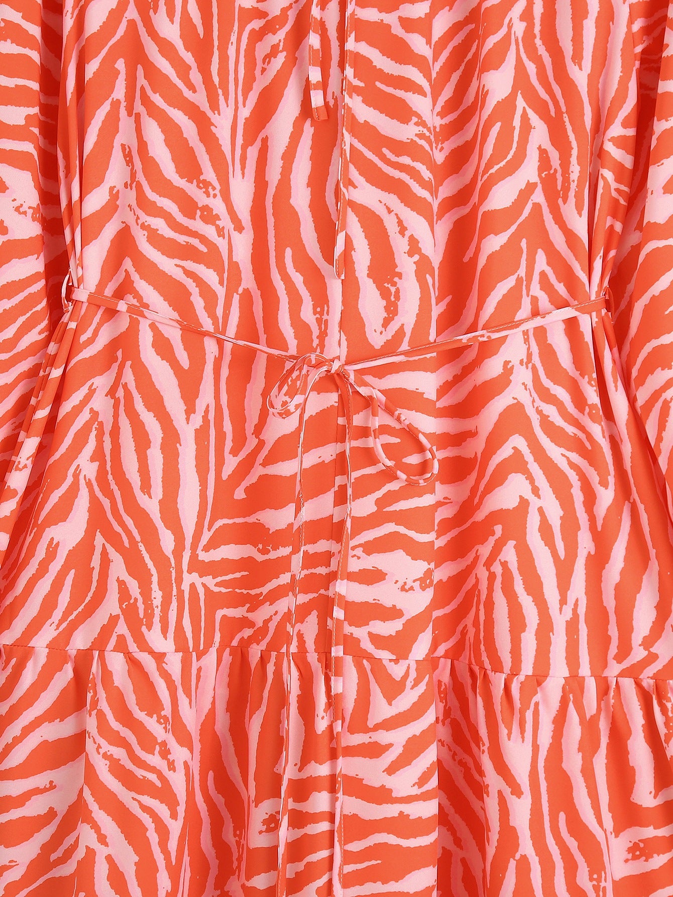Women Orange Animal Striped Print Summer Dresses