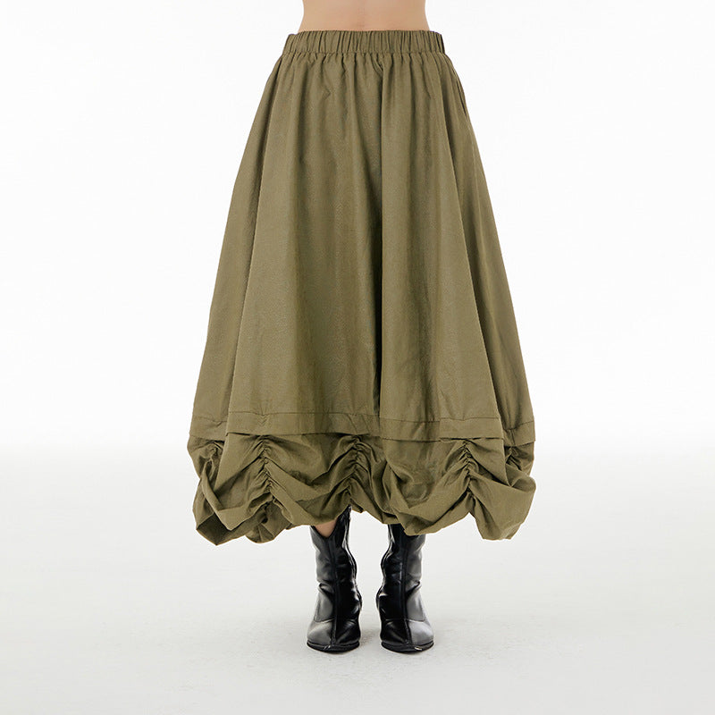 Designed Pleated Plus Sizes Skirts for Women