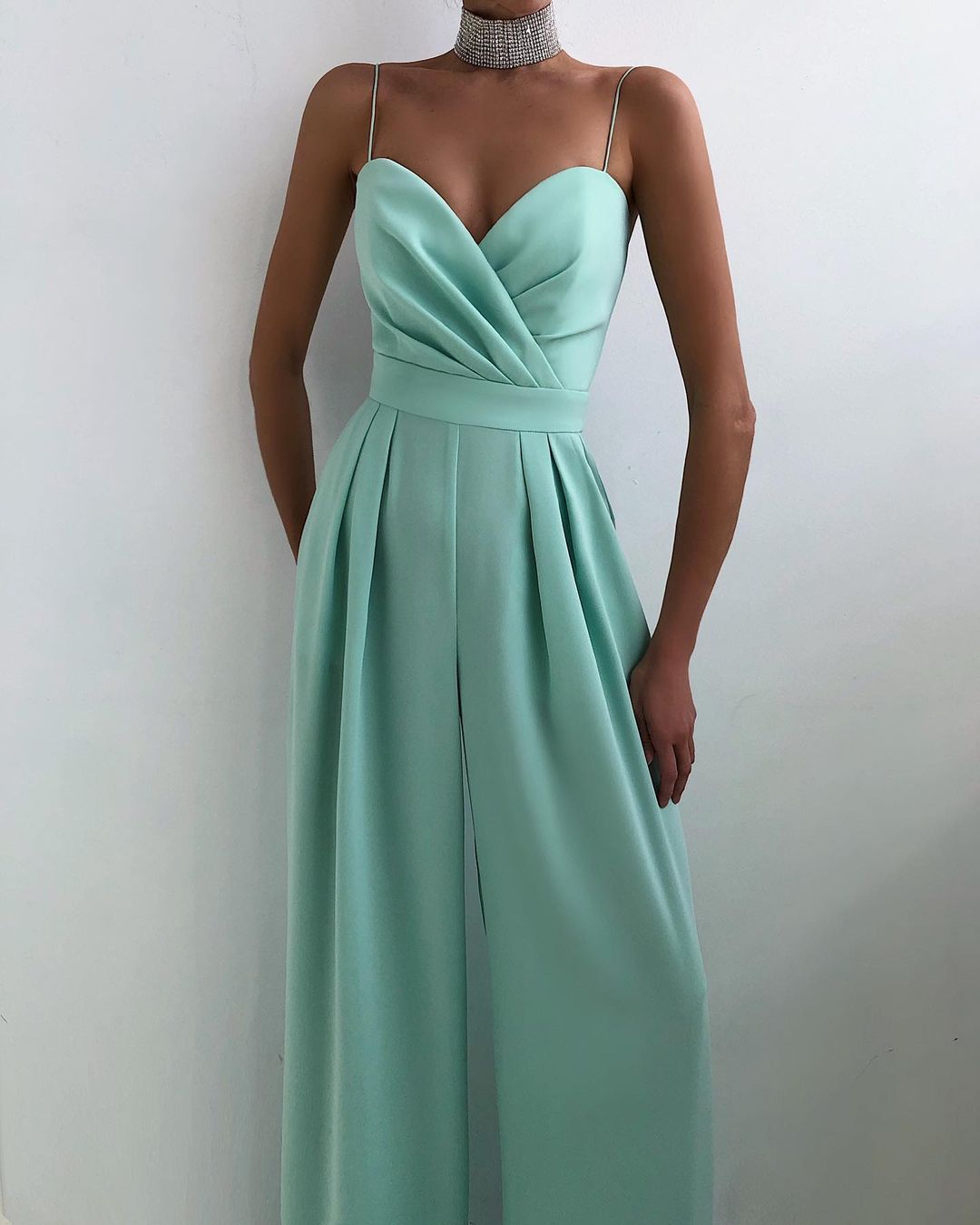 Sexy Slim Waist Loose Jumpsuits-Green-S-Free Shipping at meselling99