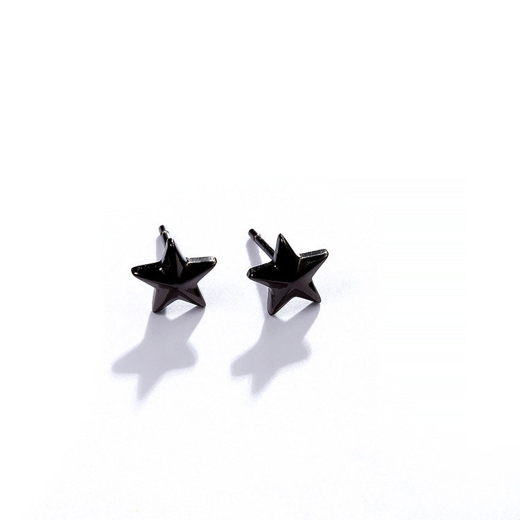 Cute Small Star Design Sliver Earrings Stud