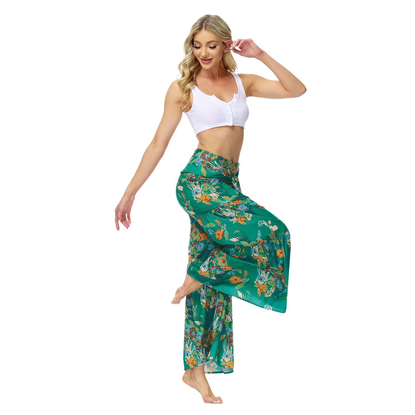 Casual Dyed Trumpet Pants for Women