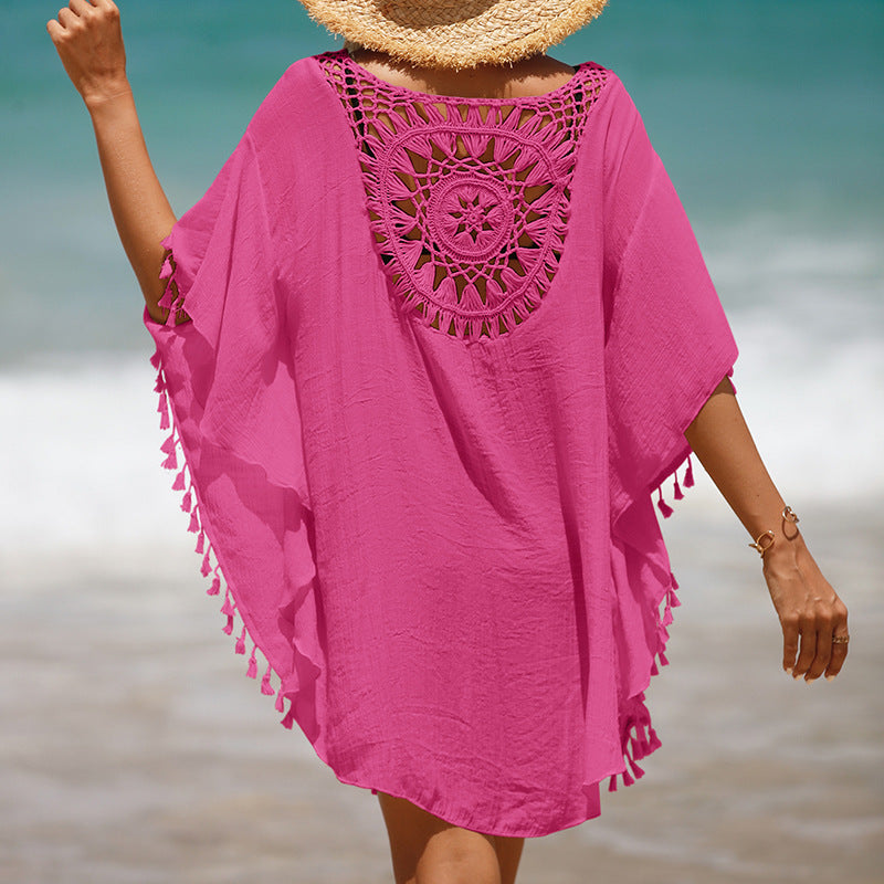 Summer Crochet Tassels Short Beach Cover Ups