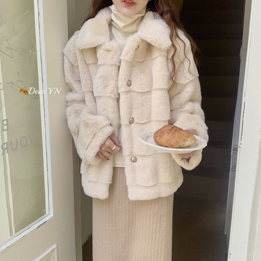 Winter Artificial Fur Overcoats for Women