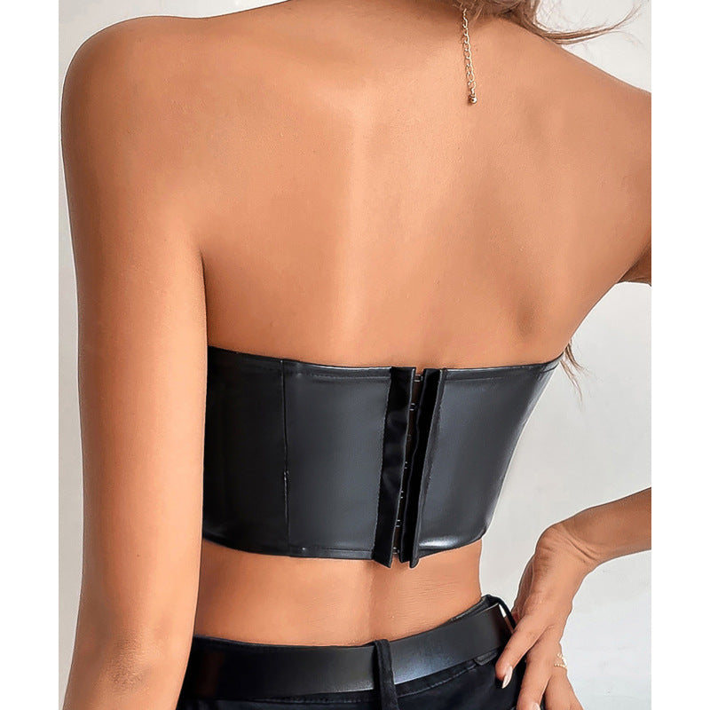 Sexy Strapless Midriff Baring Short Tops
