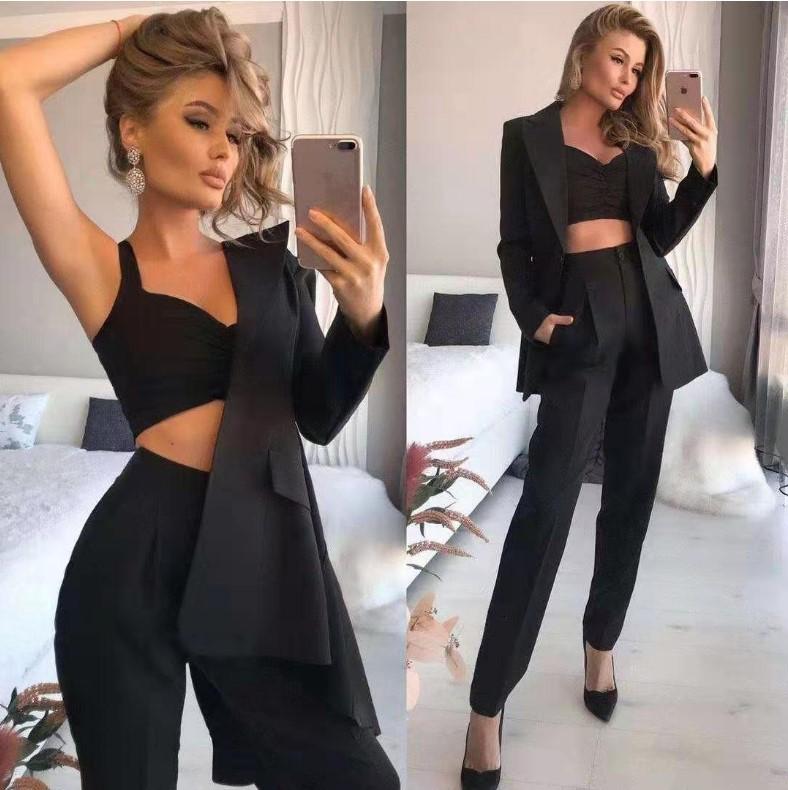Classy Women Office Lady There Pieces Outfits-STYLEGOING