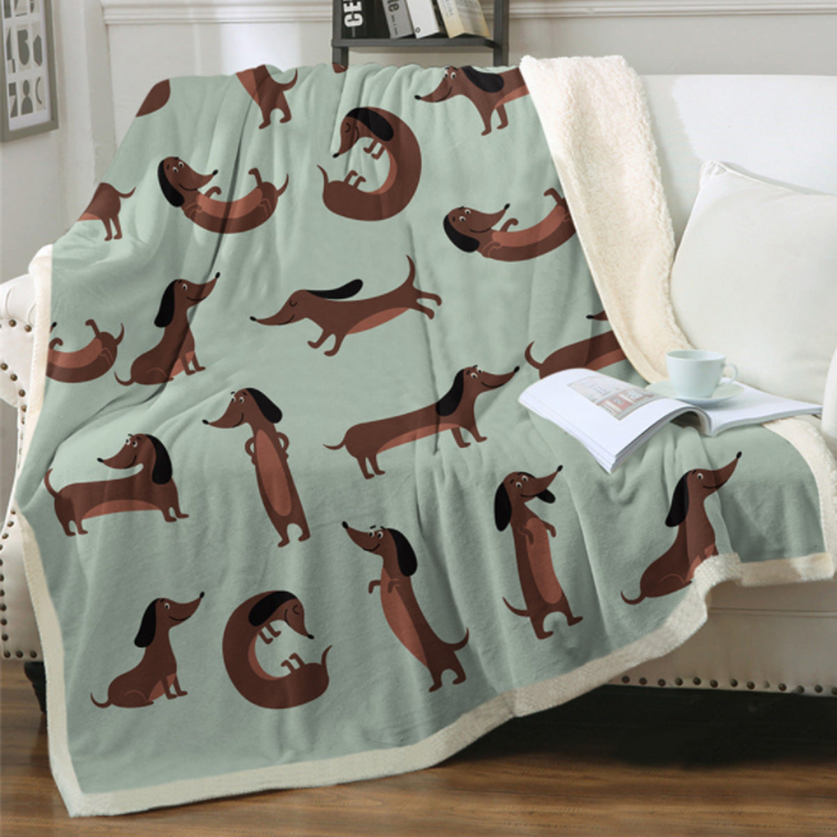 Cute Dog Print Fleece Blankets for Christmas