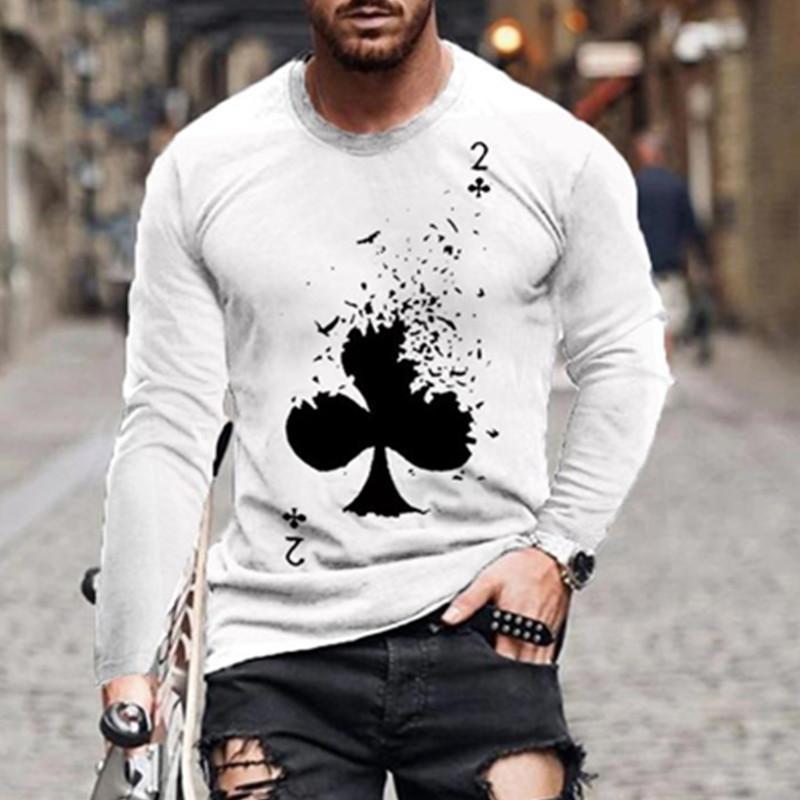 Casual Men Poke Design Long Sleeves T Shirts