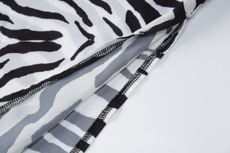 Zebra Design Sexy Backless Beach Dresses