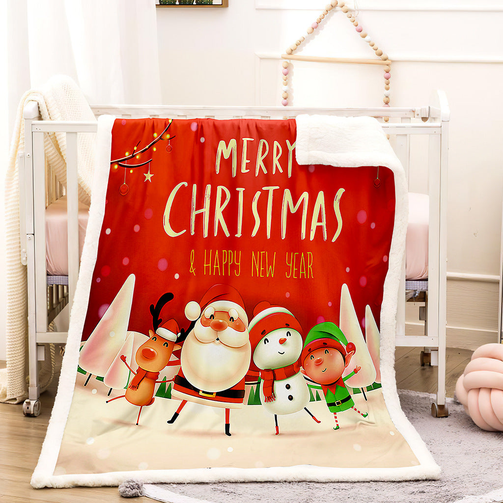 Merry Christmas Sherpa Fleece Blanket