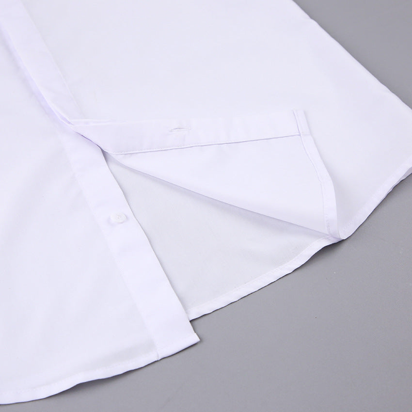 Fashion Women Long Sleeves Feather Design White Shirts
