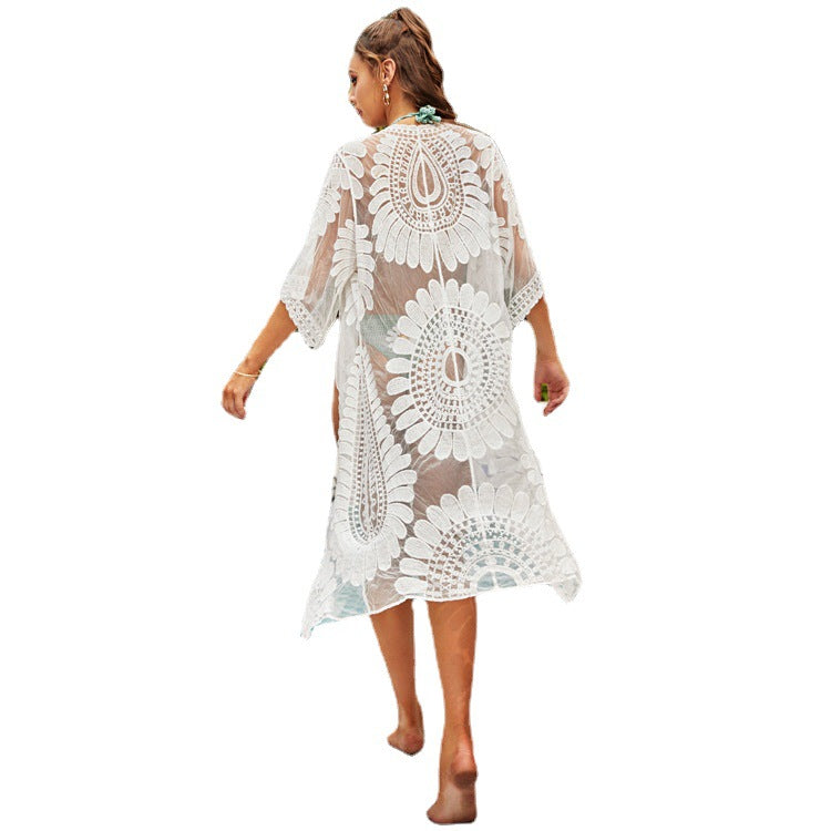 Sexy Lace See Through Cardigan Beach Cover Ups