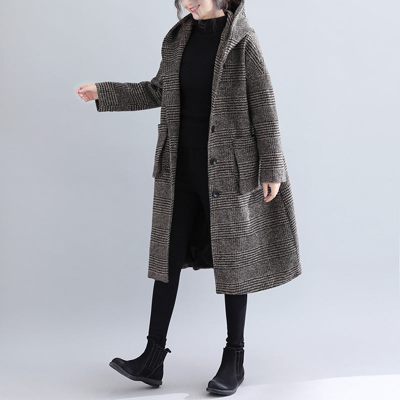 Casual Woolen Plus Sizes Women Overcoats