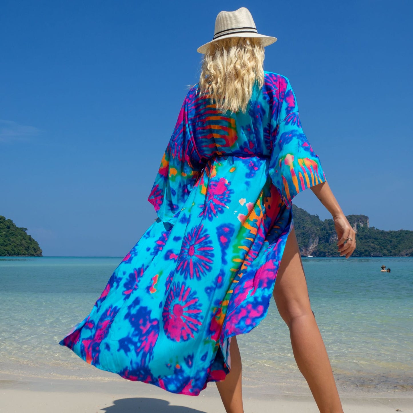 Fashion Floral Print Summer Kimono Beachwear Cover Ups