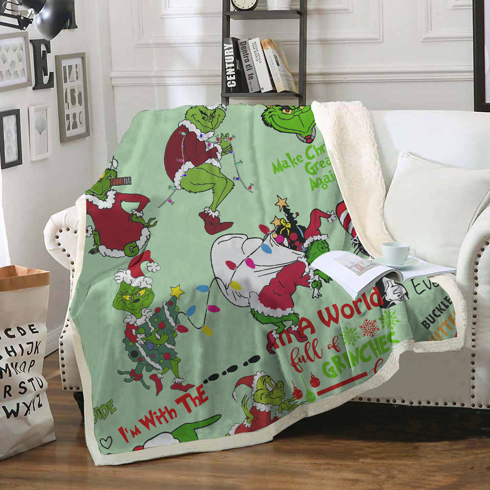 Christmas Grinch Soft Throw Blankets