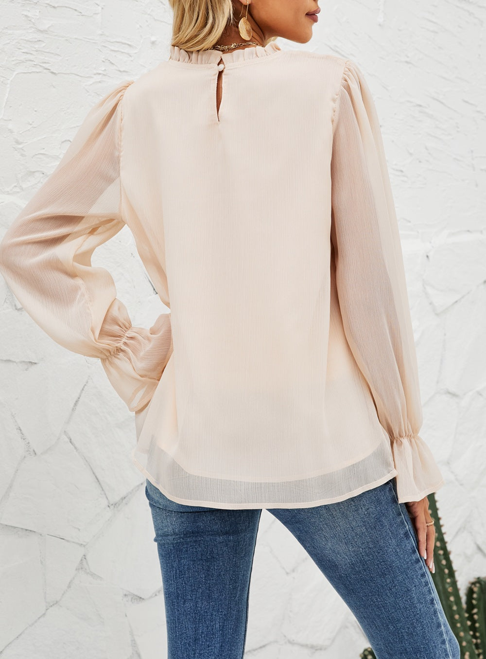 Casual Long Sleeves Women Chiffon Blouses