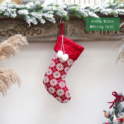 Merry Christmas Knitting Elk Design Stocking Gift Bags 4pcs/Set