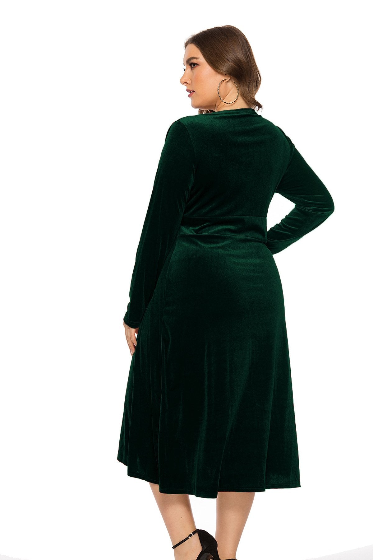 Long Sleeves Women Plus Sizes Fall Dresses-STYLEGOING