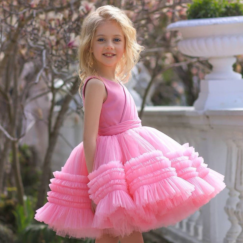 Cute Cake Style Kid's Party Princess Dresses