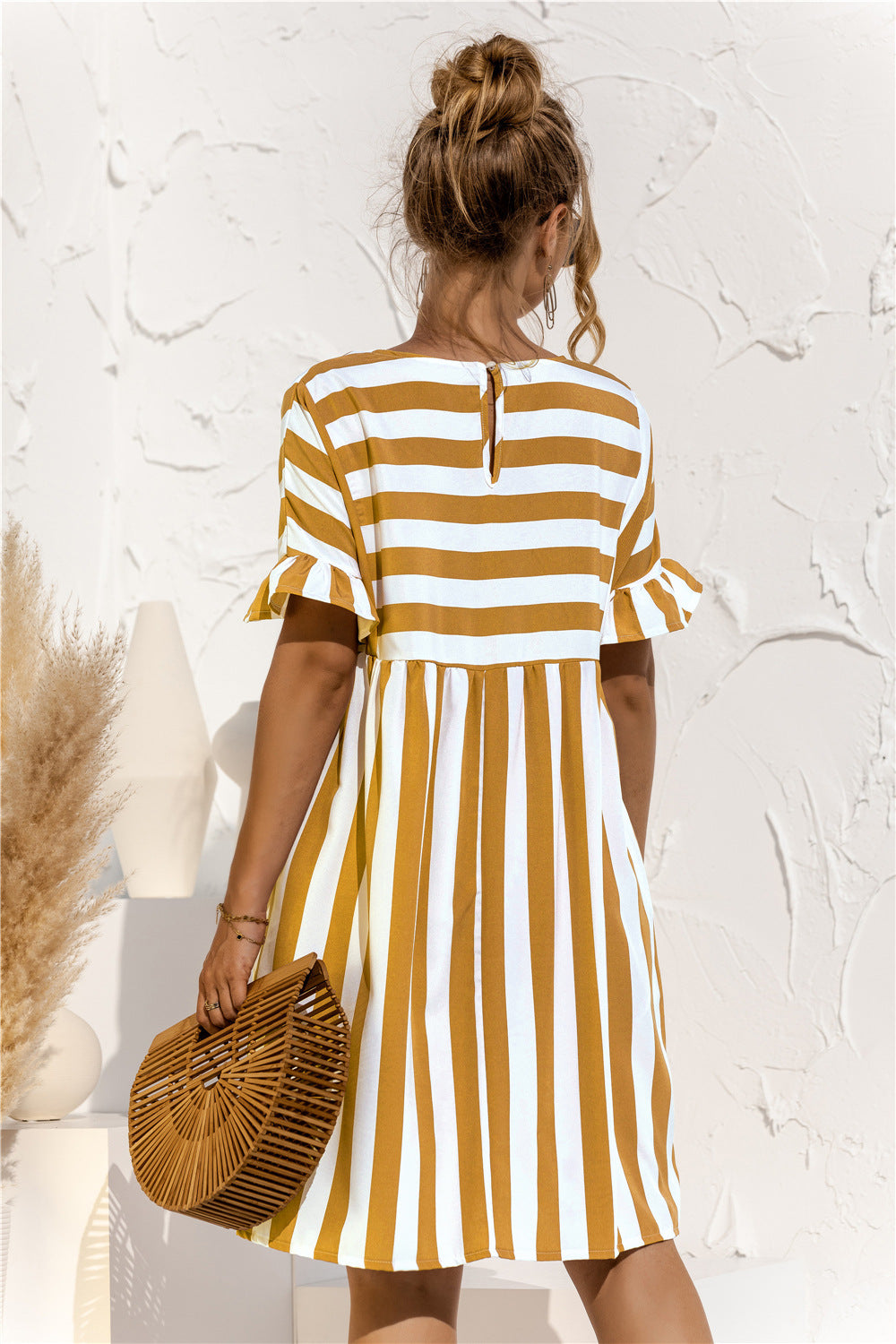 Casual Striped Short Sleeves Summer Daily Dresses