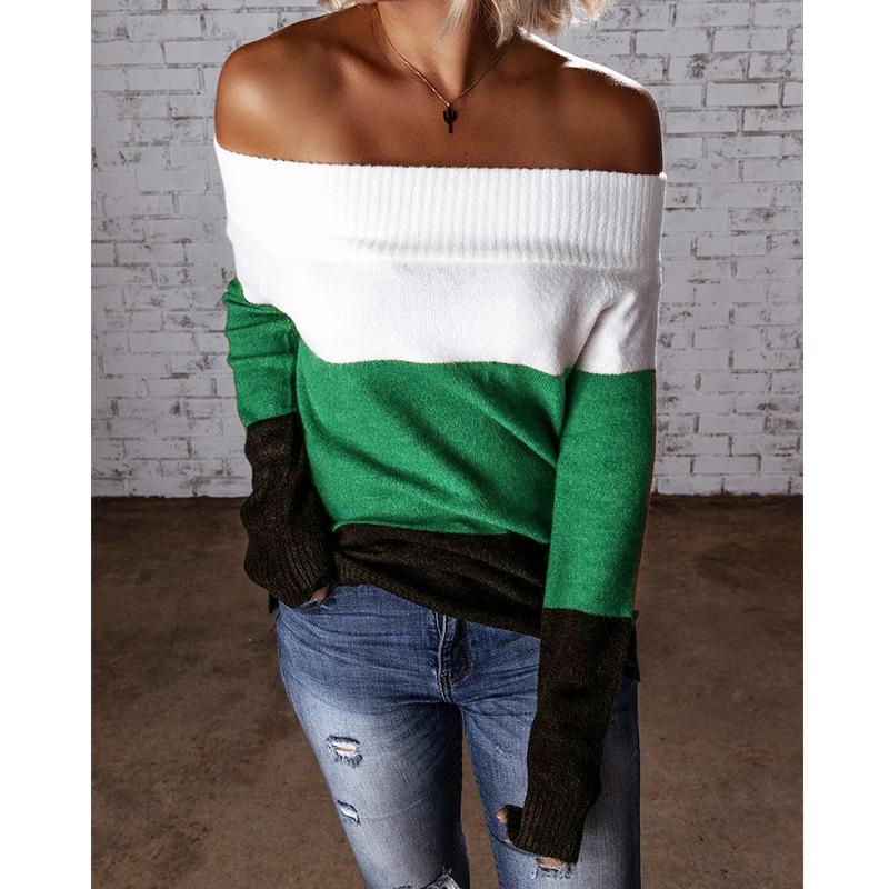 Sexy Off The Shoulder Women Knitting Sweaters