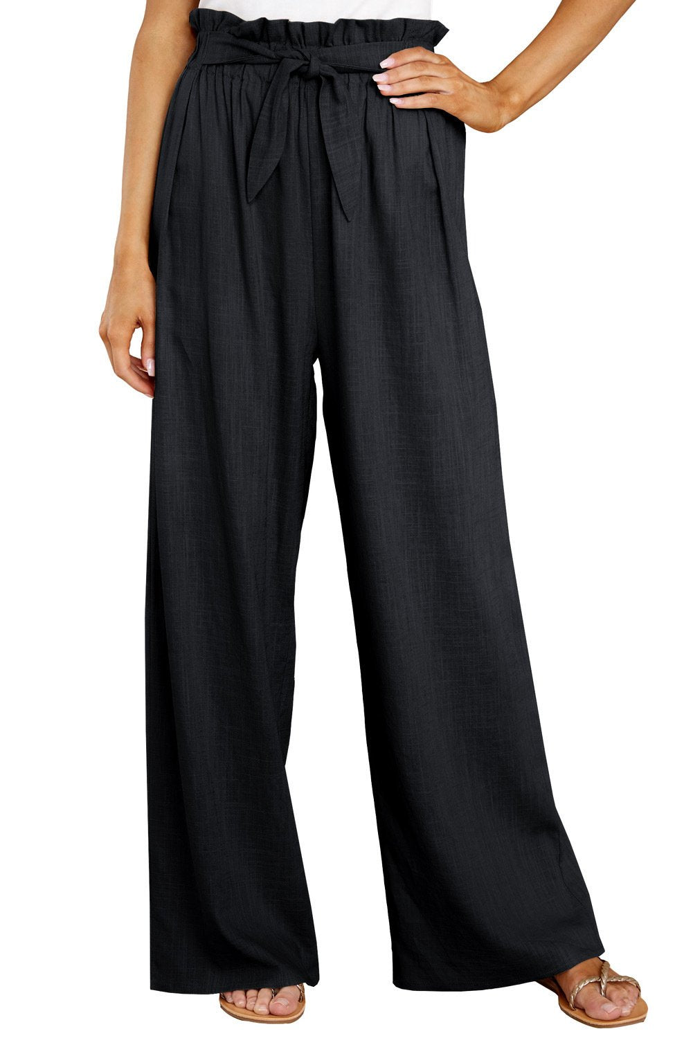 Casual Women Linen Long Pants-Black-S-Free Shipping at meselling99