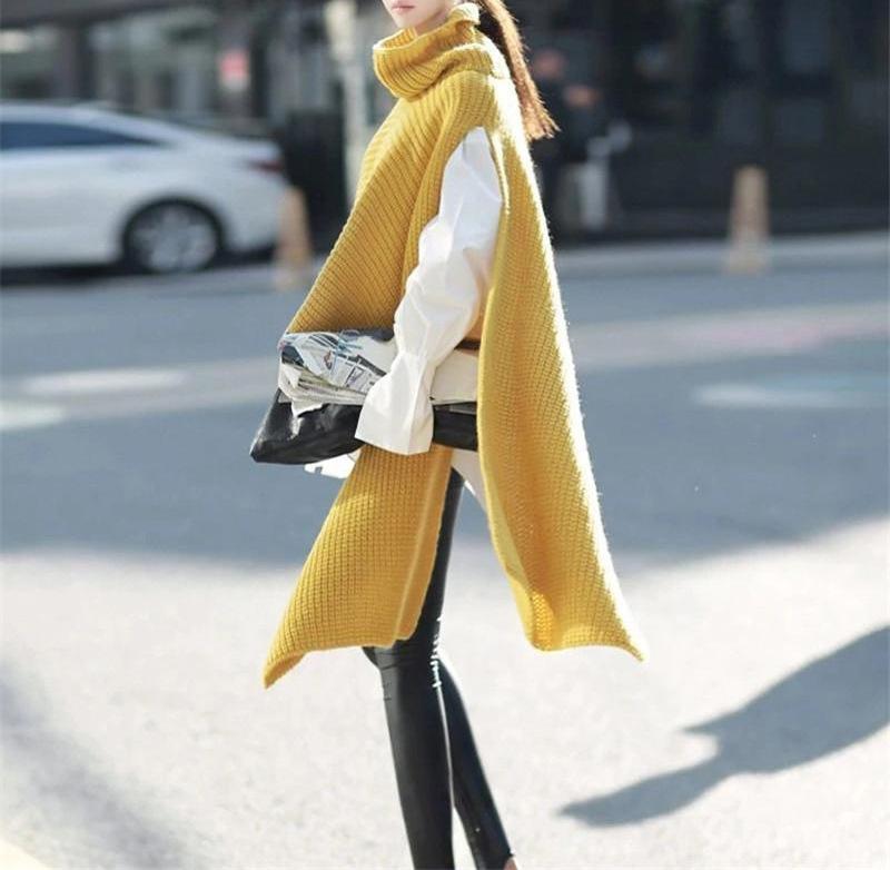 Women High Neck Long Sleeves Knitting Pullover Coats--Free Shipping at meselling99