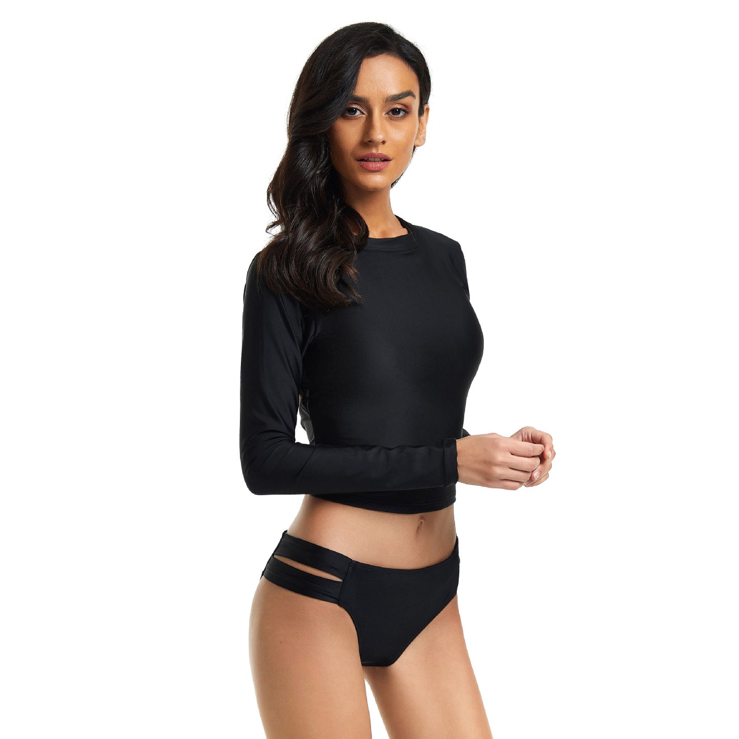 Sexy Long Sleeves Black Diving Wetsuits for Women