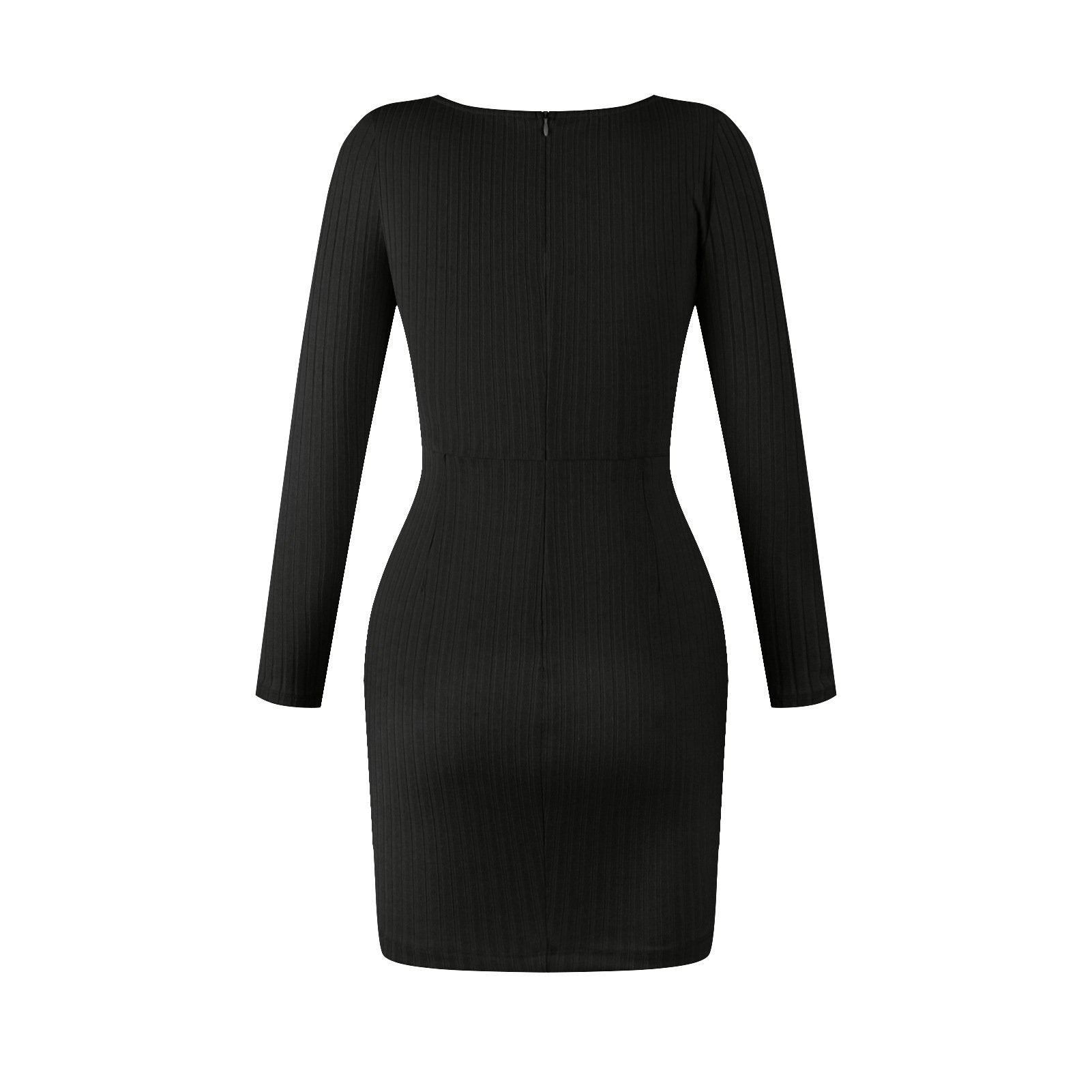 Sexy Deep V Neck Long Sleeves Fall Bodycon Dresses-STYLEGOING
