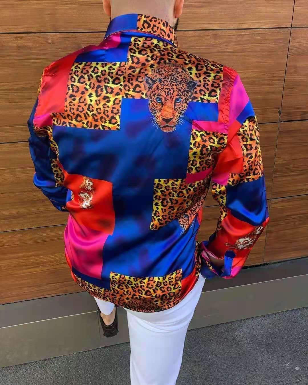 Summer Leopard Print Long Sleeves Shirts-STYLEGOING