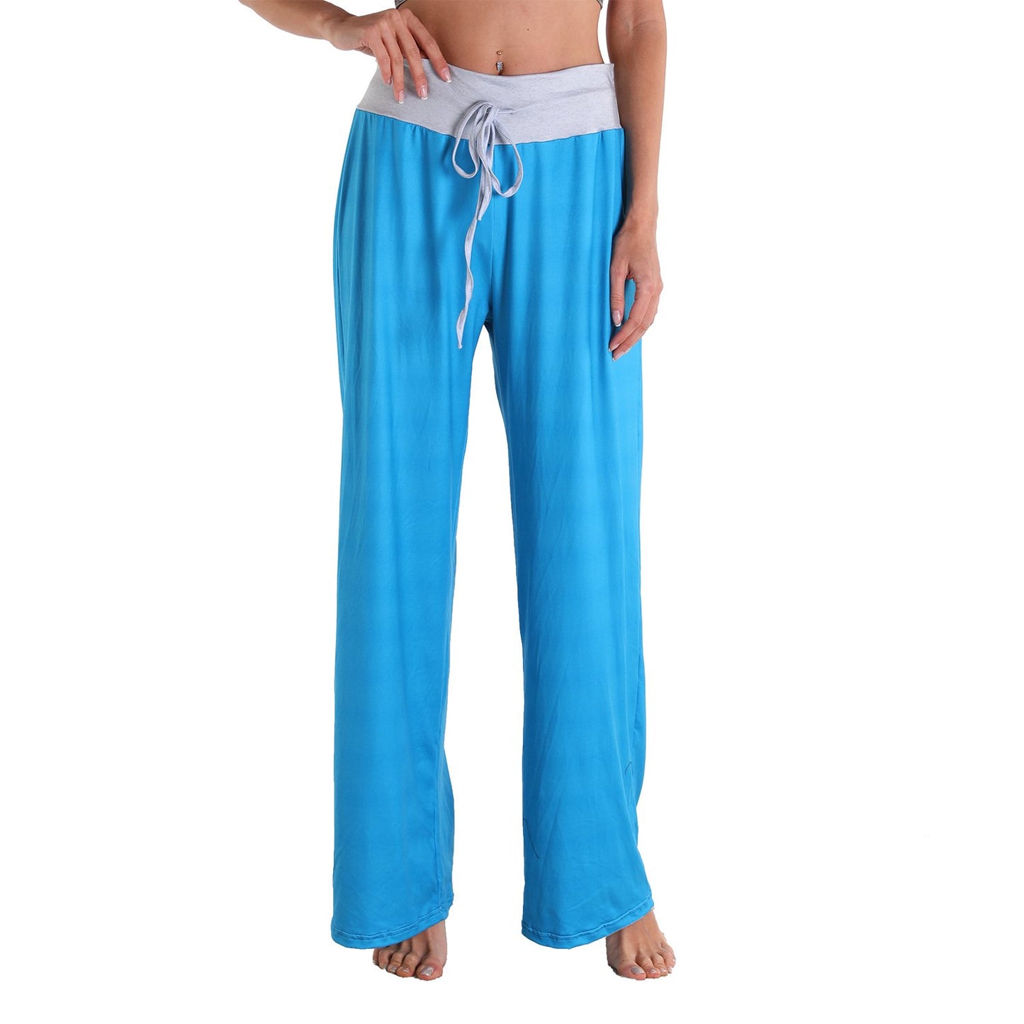 Casual Bandage Solid Loose Homewear Pajamas Pants