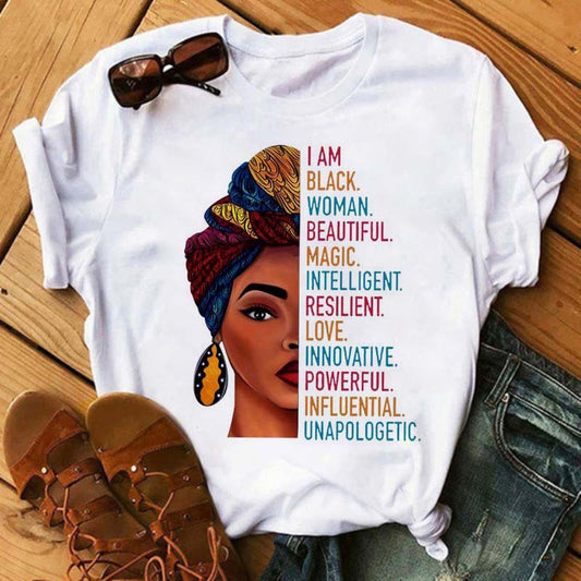 African Girl Women Short Sleeves T Shirts