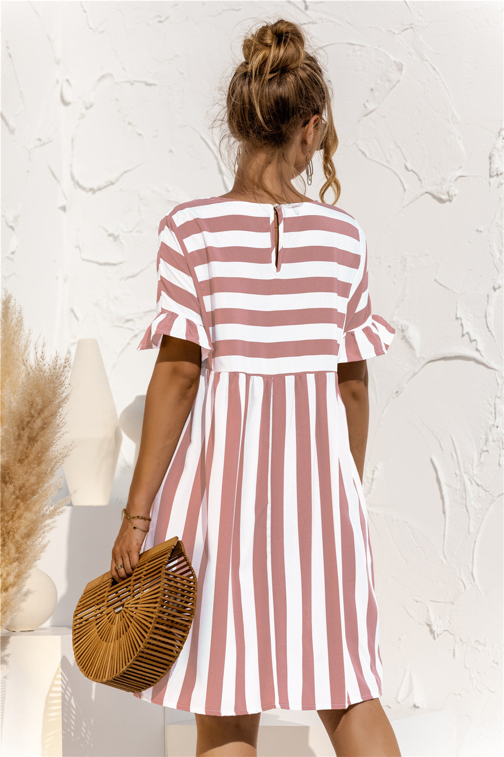 Casual Striped Short Sleeves Summer Daily Dresses