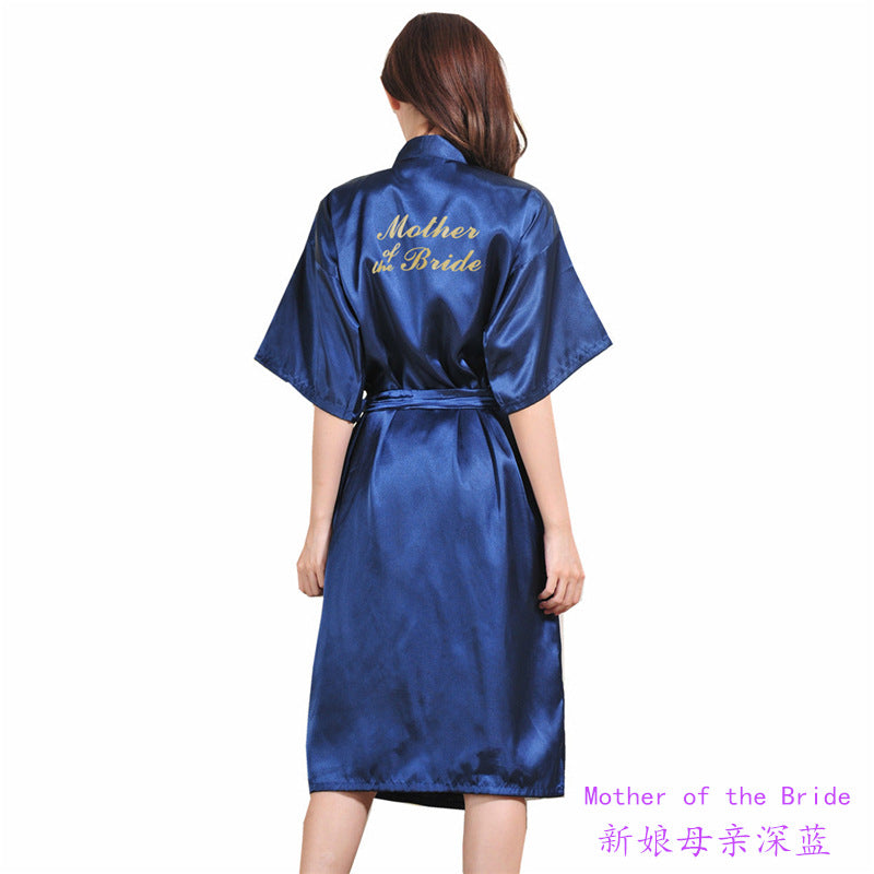 Sexy Satin Mother of Bride Wedding Women Long Night Gown