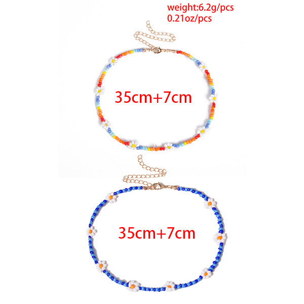 Handmade Colorful Beads String Daisy Design Necklaces for Women
