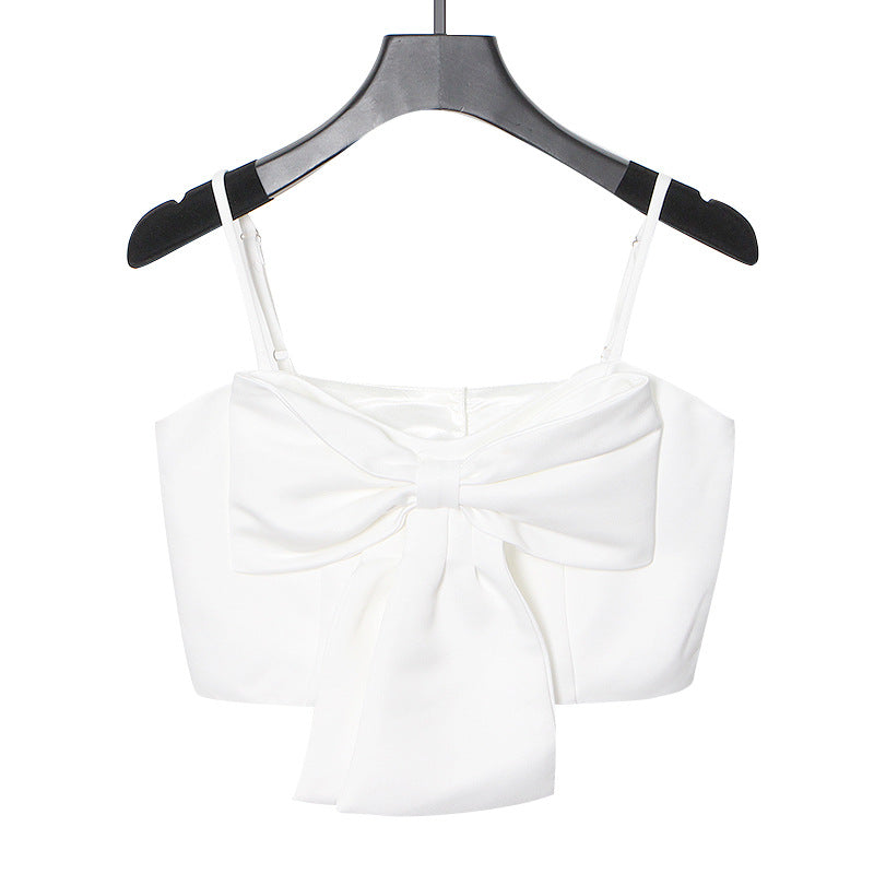 Sexy Lovely Designed Bowknot Midriff Baring Short Tops