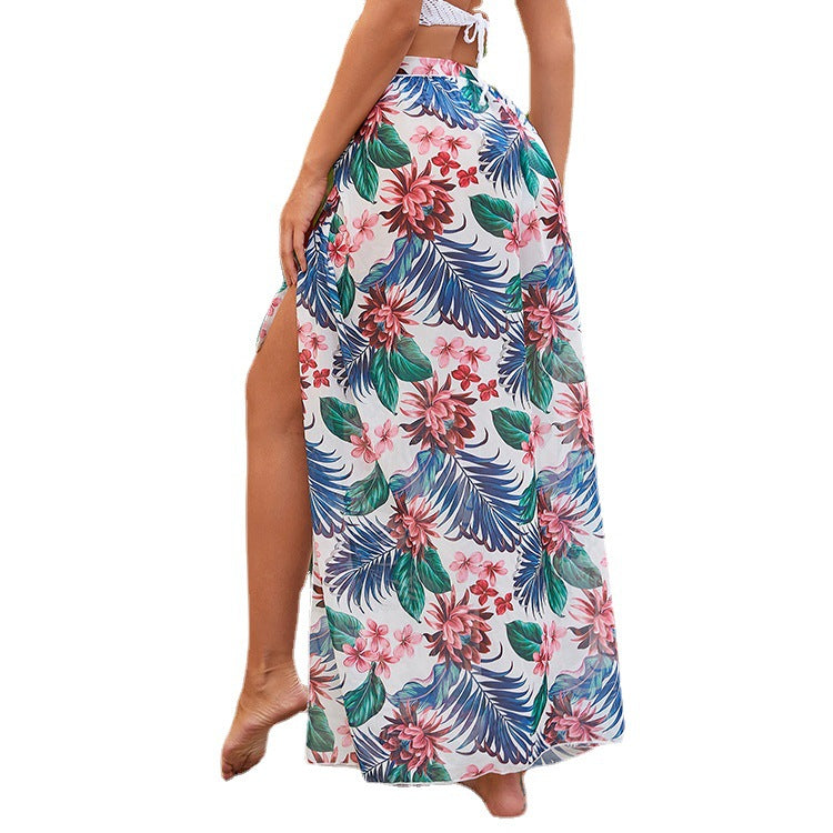 Summer Floral Print Bikini Beach Cover Up Skirts