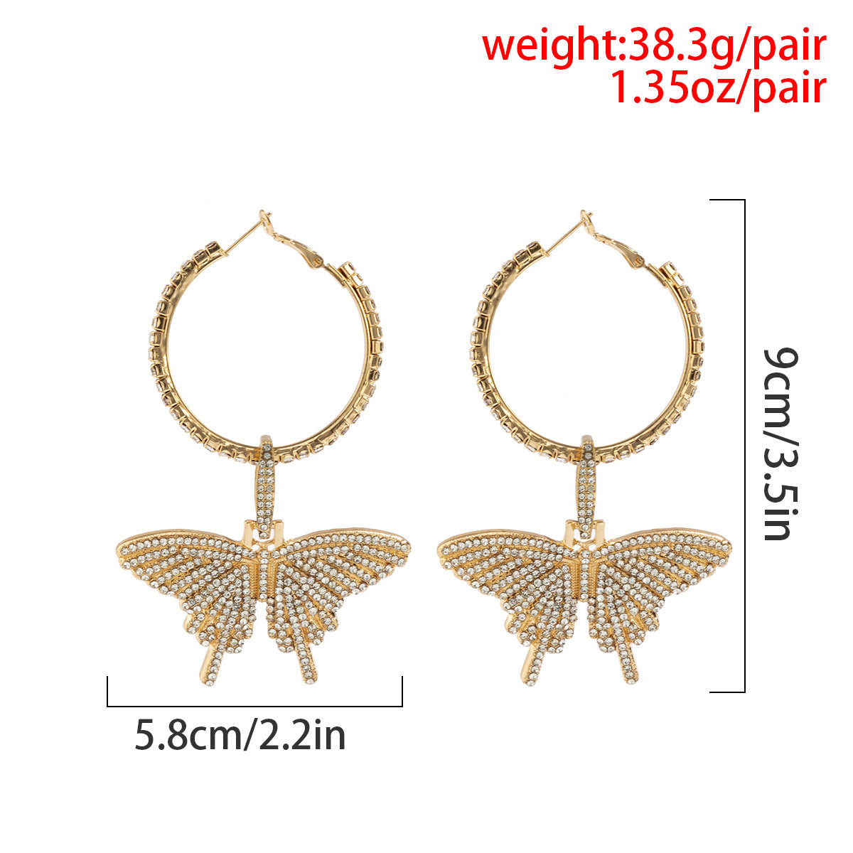 Fashion Butterfly Designed Hoop Earring for Women