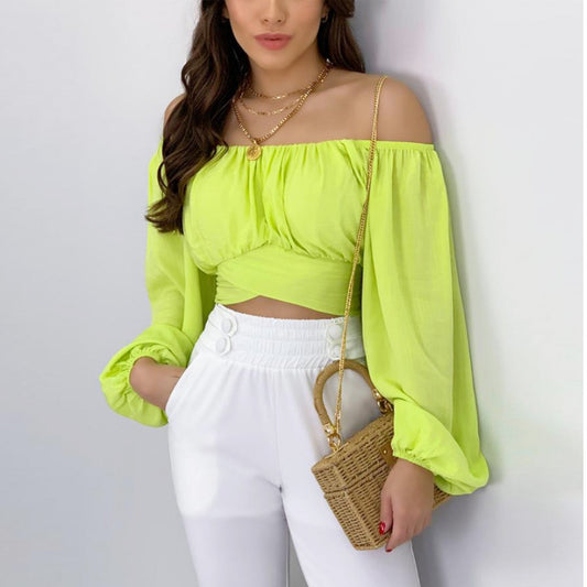 Sexy Off The Shoulder Summer Short Blouses Shirts