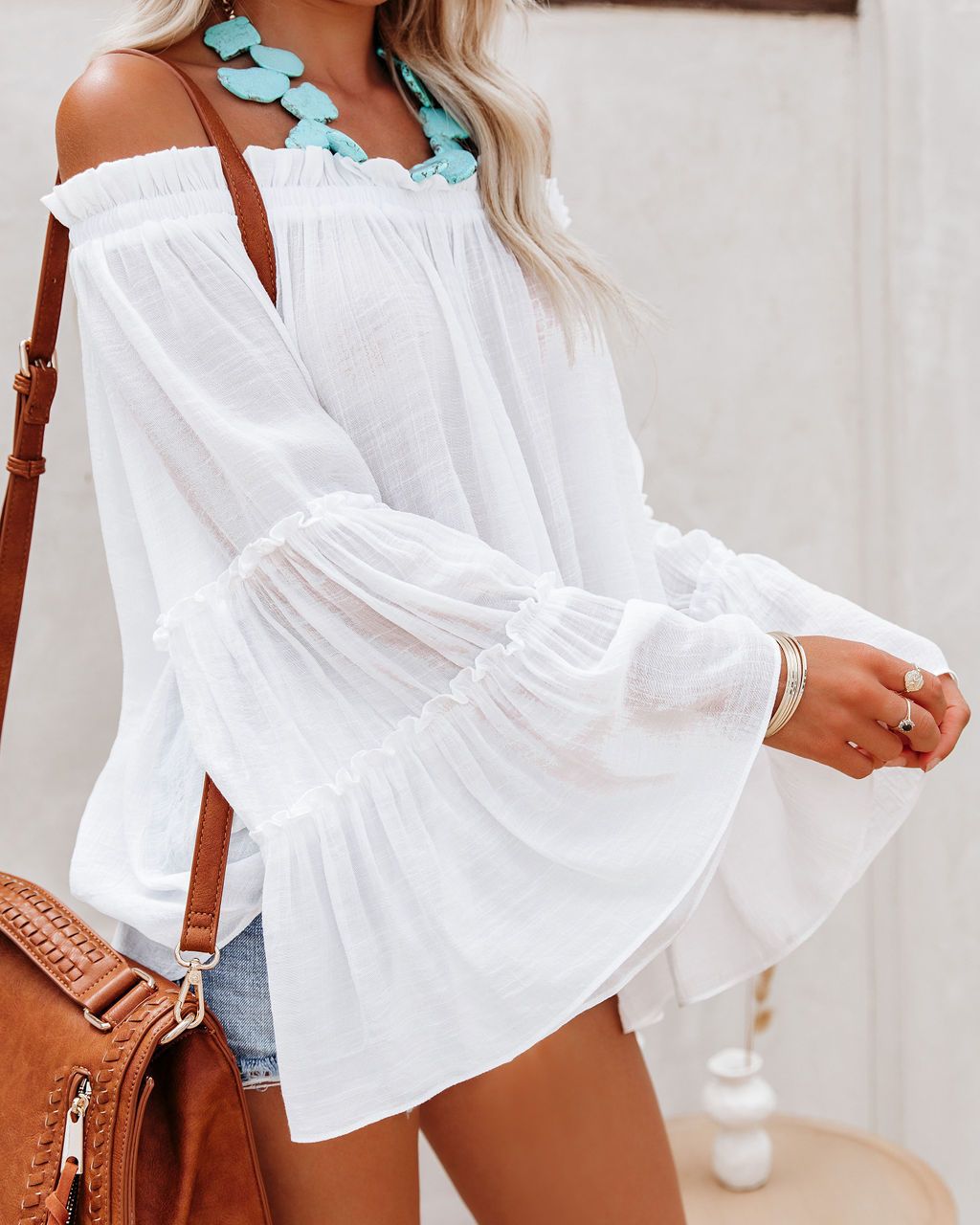 Casual Off The Shoulder Summer Long Sleeves Women Blouses