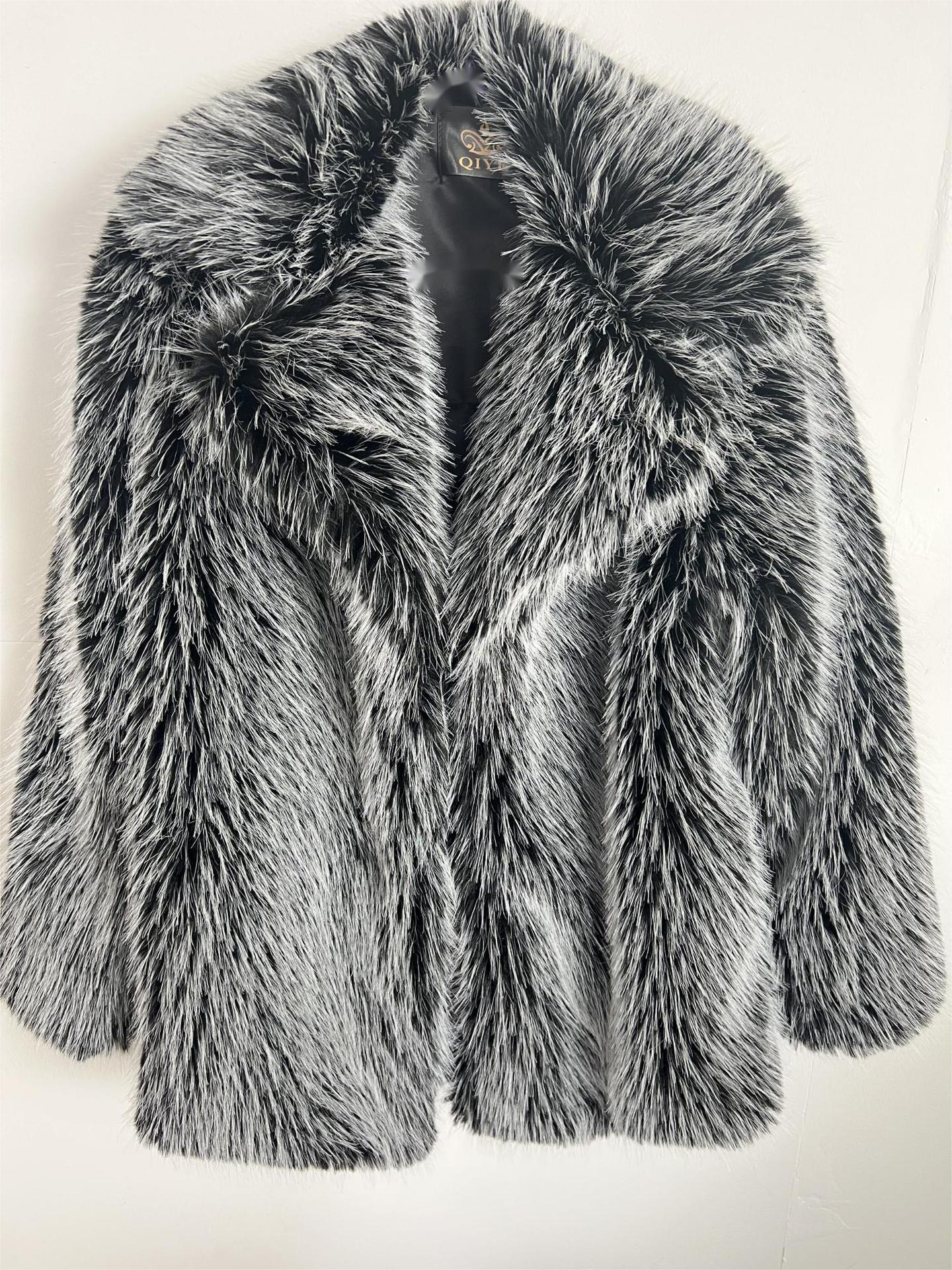 Winter Man Made Fox Fur Coats for Women