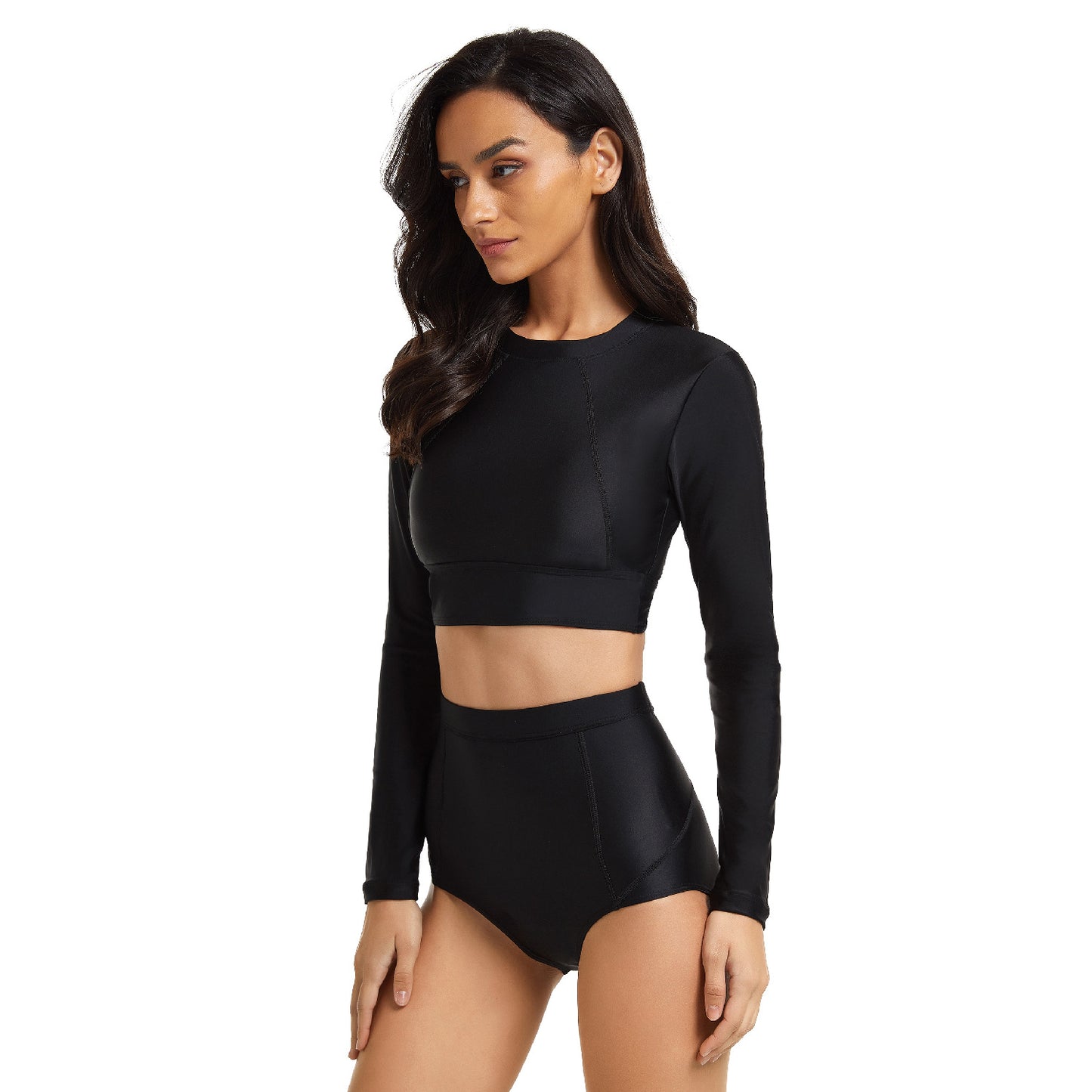 Black Long Sleeves Women Diving Swimsuits