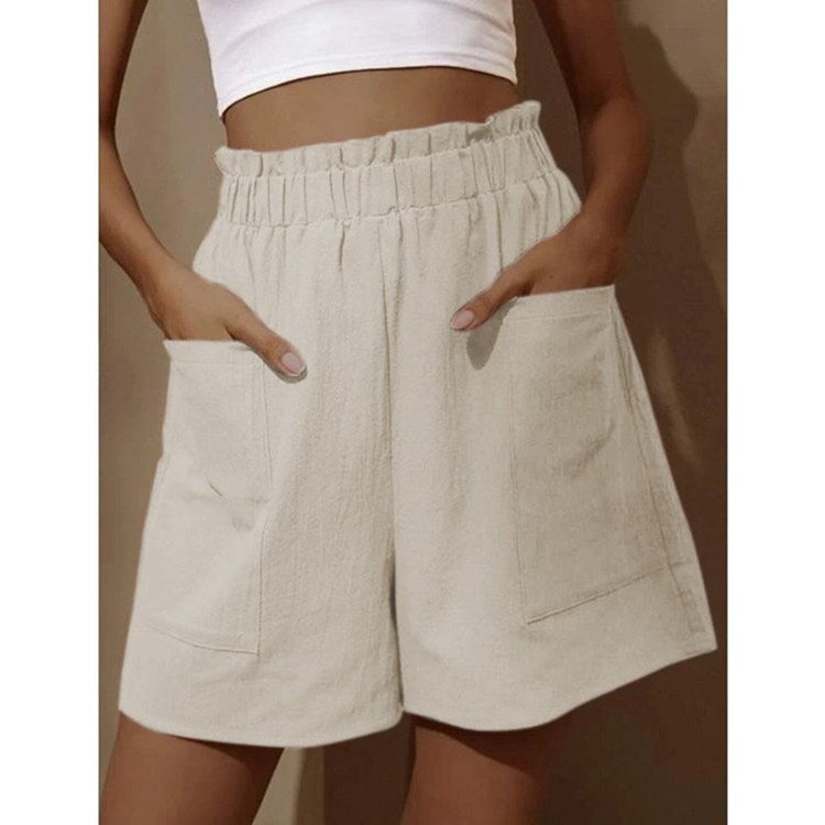 Casul Linen High Waist Summer Shorts for Women