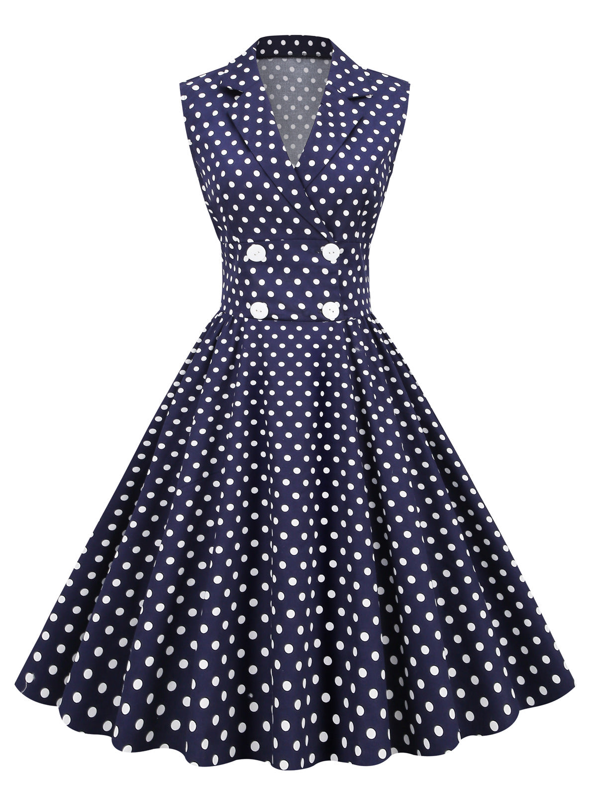 Vintage Sleeveless Polka Dot Dresses