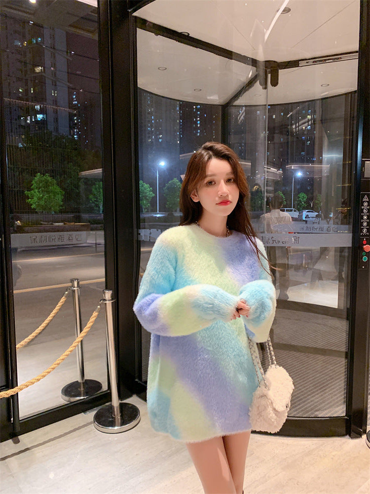 Lovely Dyed Soft Knitting Sweater Tops