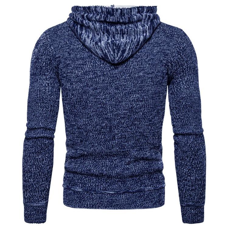 Men Knitting V Neck Zipper Hoody Sweaters-STYLEGOING