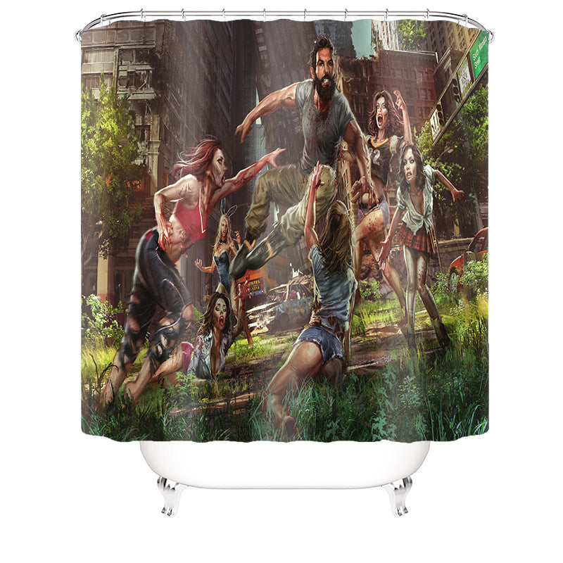 The Grinch Print Water Proof Fabric Shower Curtain