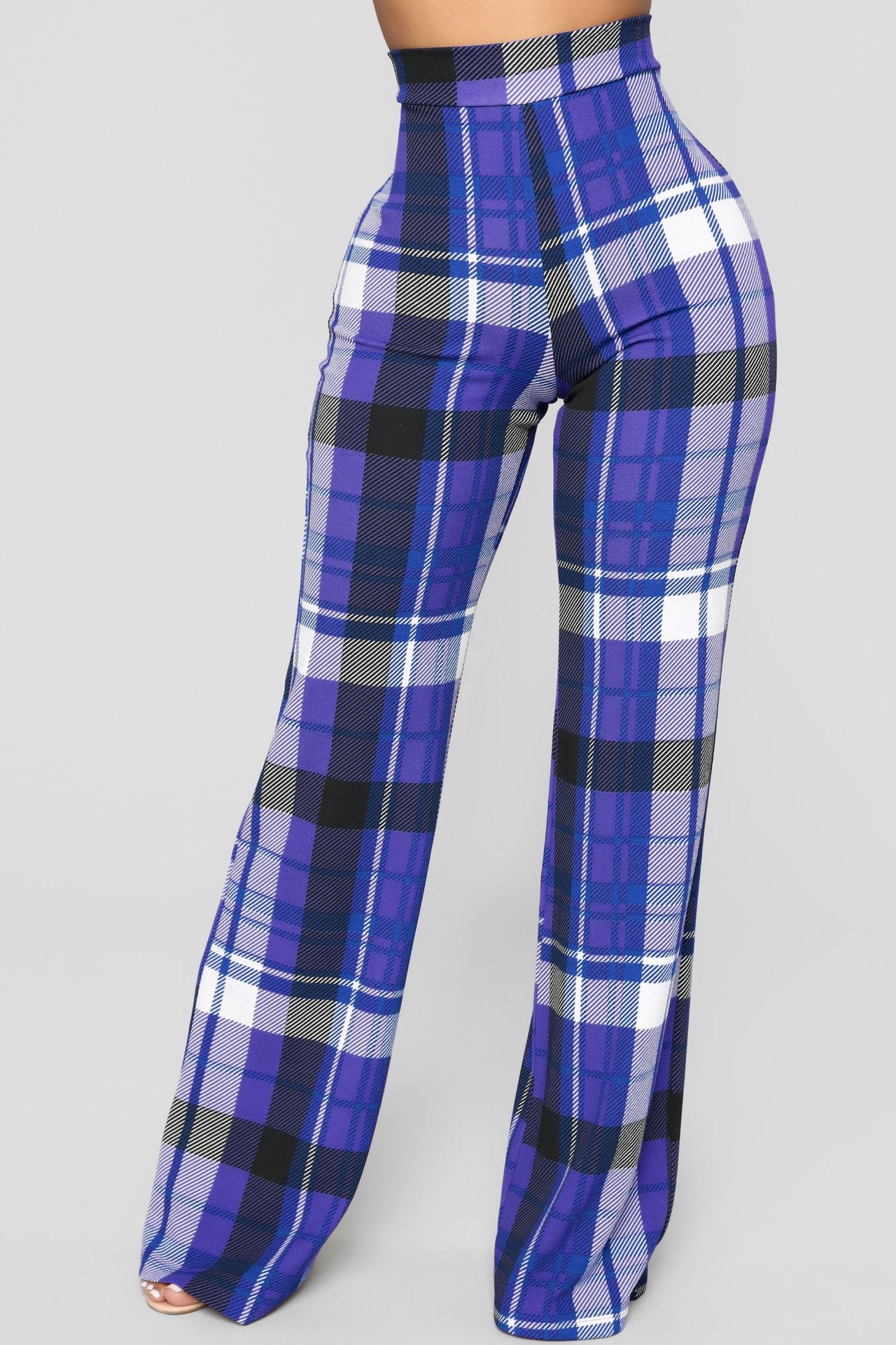 Women Plaid Casual Pants