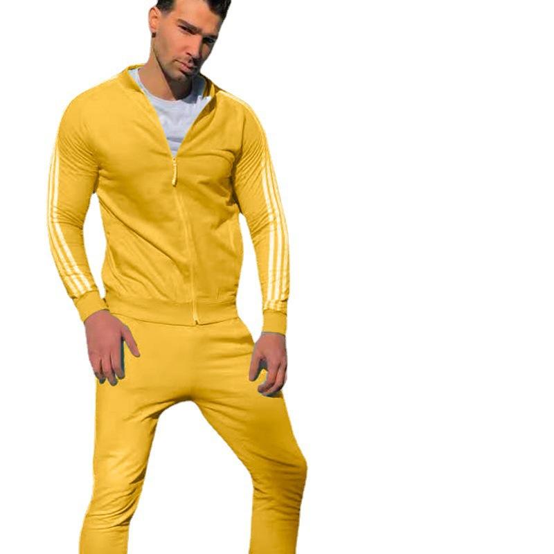 Fall Zipper Casual Men Cardigan Running Suits-STYLEGOING