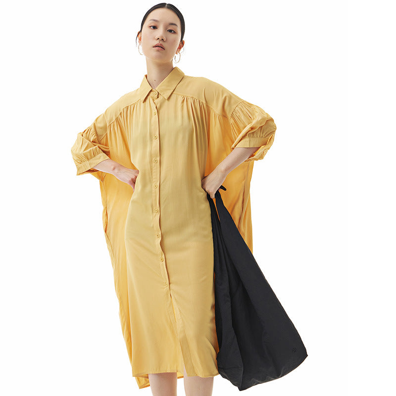 Casual Summer Puff Sleeves Women Shirt Dresses