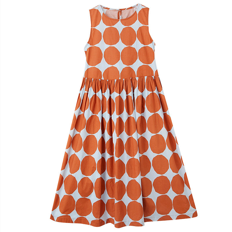 Summer Women Dot Print Midi Dresses